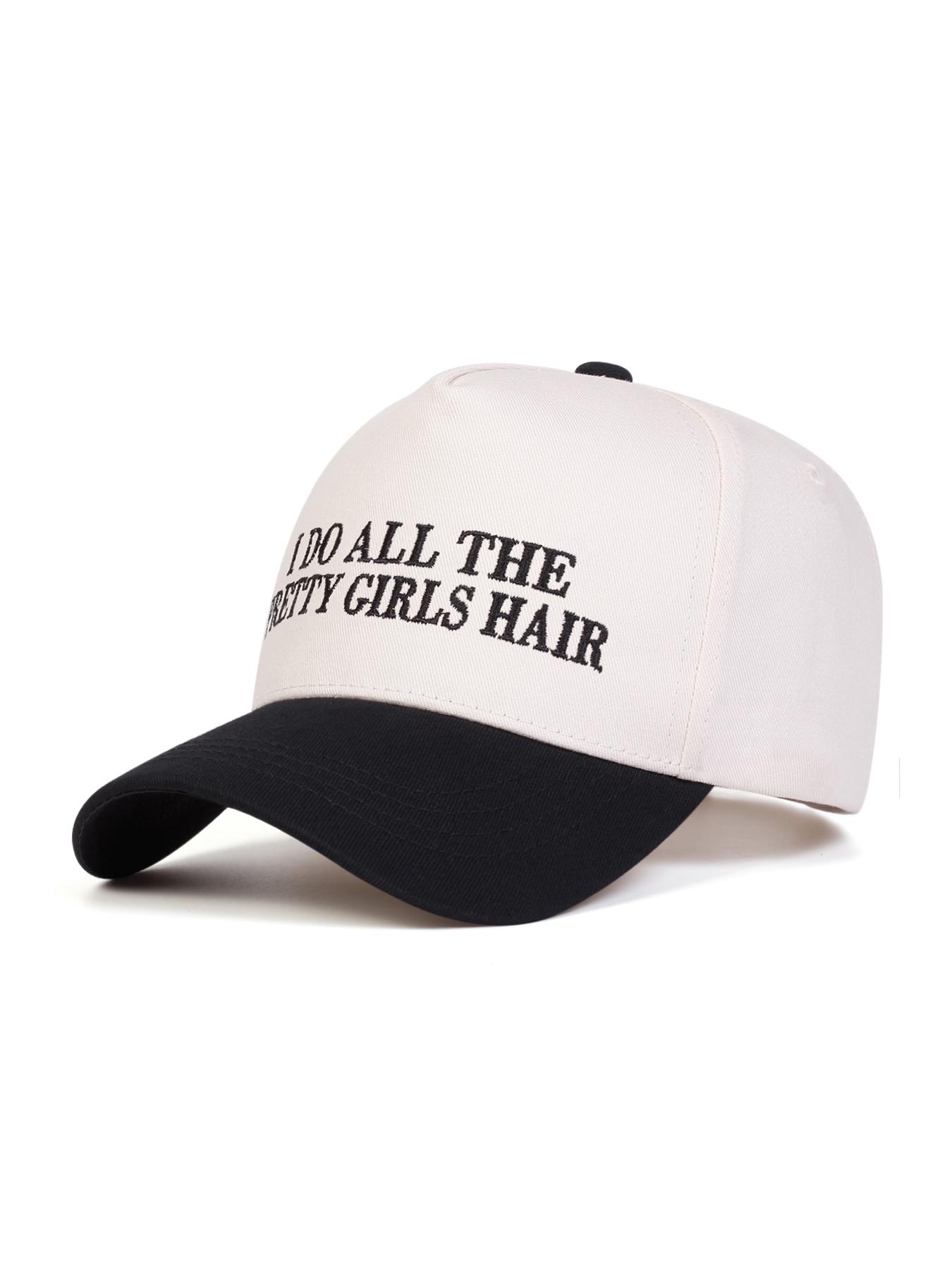 Unisex Adjustable Baseball Cap, Pretty Girls Hair Letter Embroidery, Casual Outdoor Sun Protection Hat for Spring & Fall, Adjustable Sunscreen Hat, Adjustable Caps