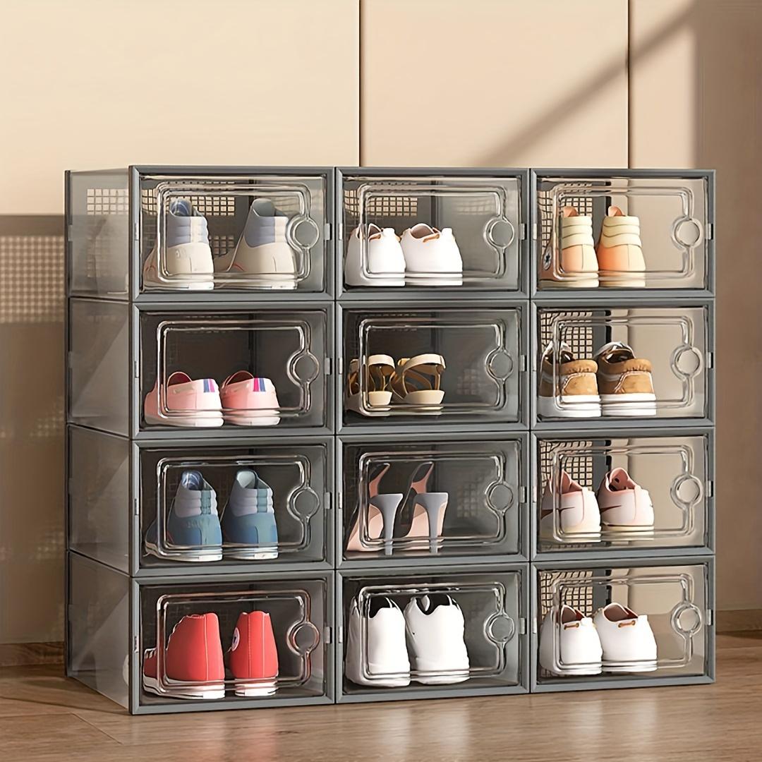 33.5x23x14cm Shoe Organizer Boxes 24 Pack Stackable Clear Shoe Display Case Drawer Cabinet Clear Stackable Drawers