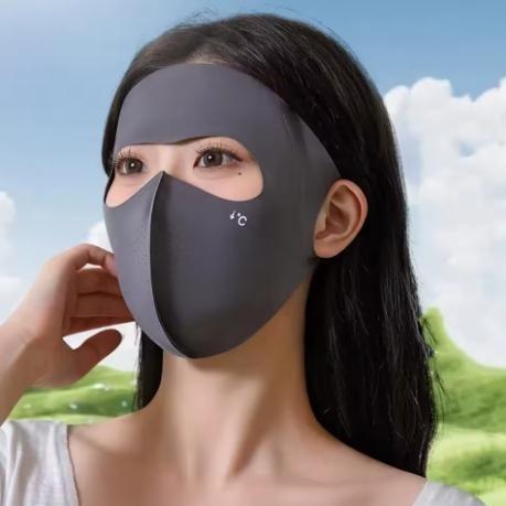 New Hyaluronic Acid Breathable Ice Silk Mask Anti-UV Traceless Riding Face Mask Sunscreen Mask Unisex UPF50+
