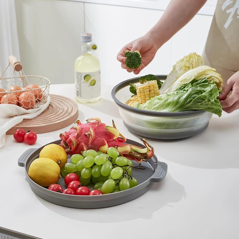 1pc Foldable Food Splash Guard, Transparent, Multi-layer, Kitchen Splash Cover with Vent Holes