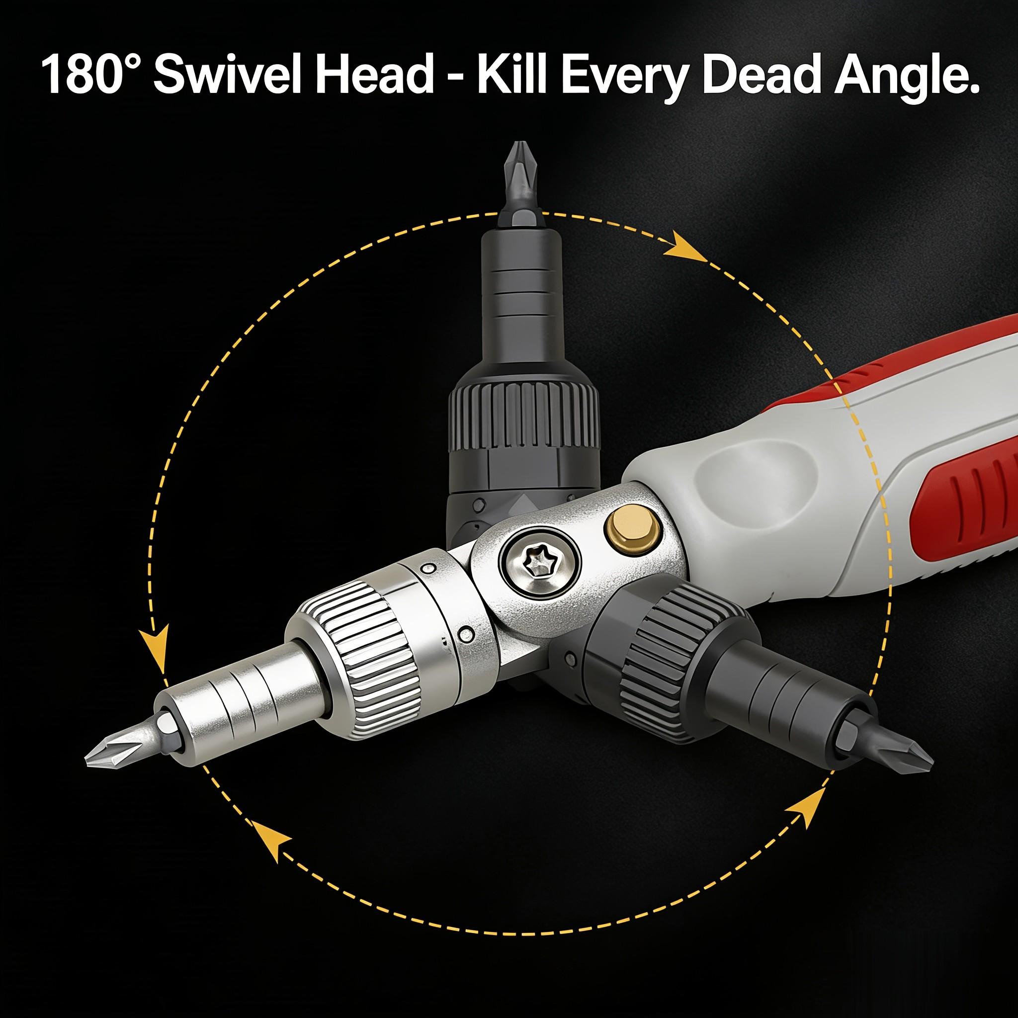 11-In-1 Multi-Functional Ratchet Screwdriver Set, 180-Degree Foldable Dual Head, Home Repair Tool, Portable Hidden Bit Combination