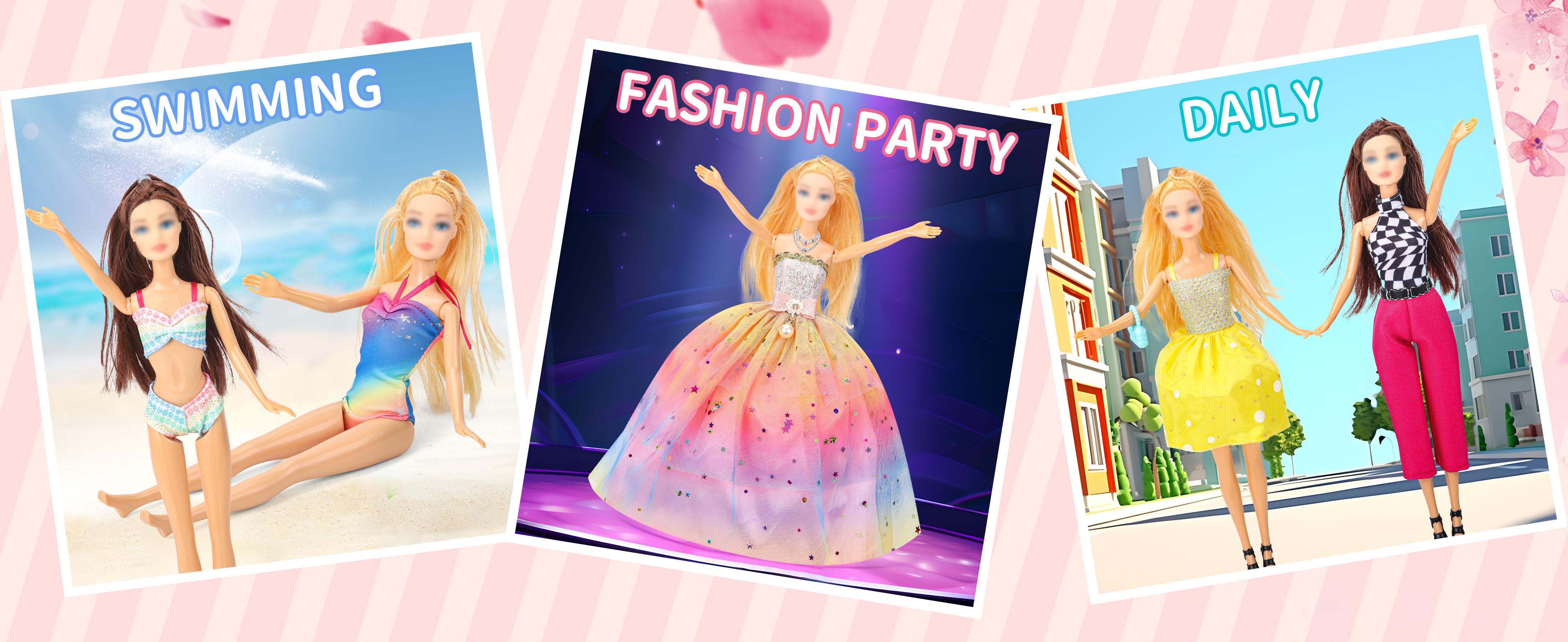 70 Pcs Doll Clothes and Accessories,2 Wedding Gown 6 Fashion Dresses 2 Set Casual Outfits 1 Top 1 Pant Bikini 1 Swimsuit,20 Hanger 10 Shoe 27 Accessories Toys for Girls Kids Birthday and Valentines Gift