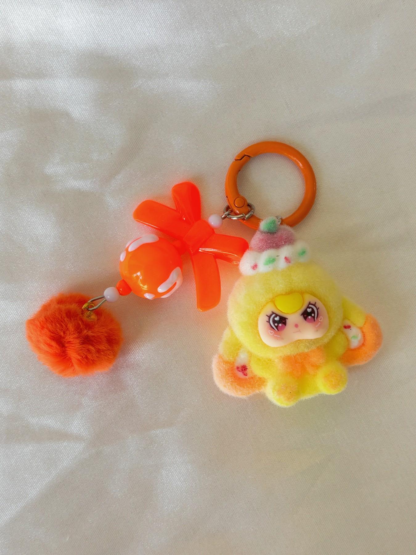 Plush Cartoon Keychain Charm, Cute Plush Toy Pendant, Friendship Gift, Adorable Plush Accessory, Perfect for Friends and Family