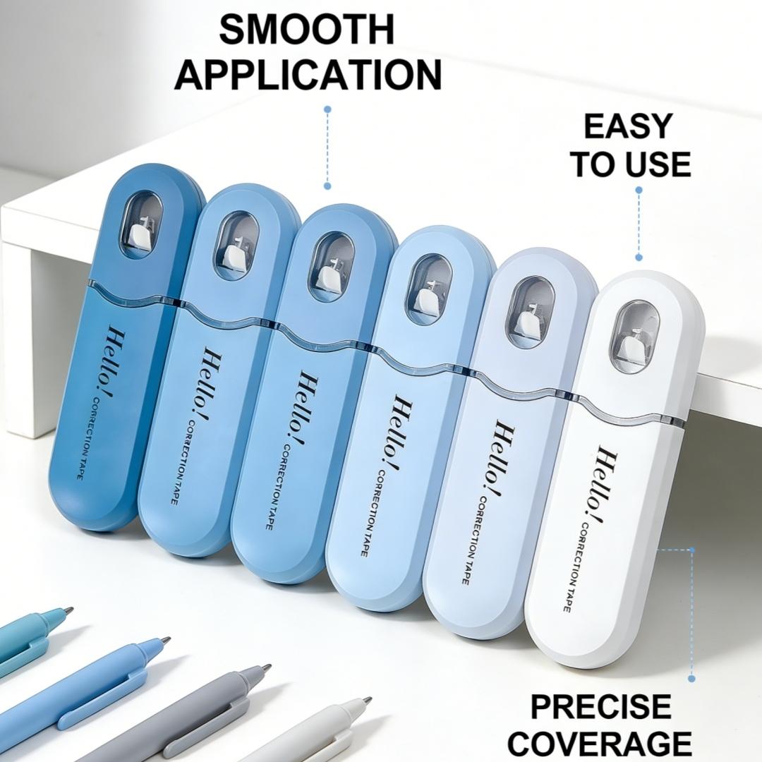 6pcs Large Capacity Style Correction Tape, Fashionable and Affordable, Multiple Colors Available, Ideal for Exams and Office Use