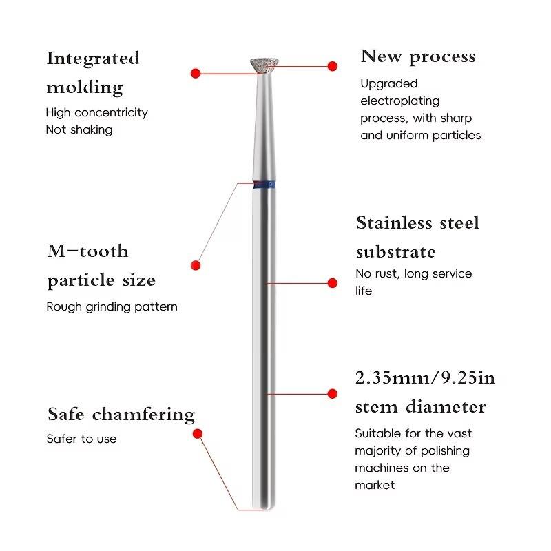 Professional Nail Drill Bits Set, Medium Coarse Grind, Compatible with Electric Drills, Nail Grinding Tool, Ideal for Manicure & Pedicure Care Tools, Manicure Kit
