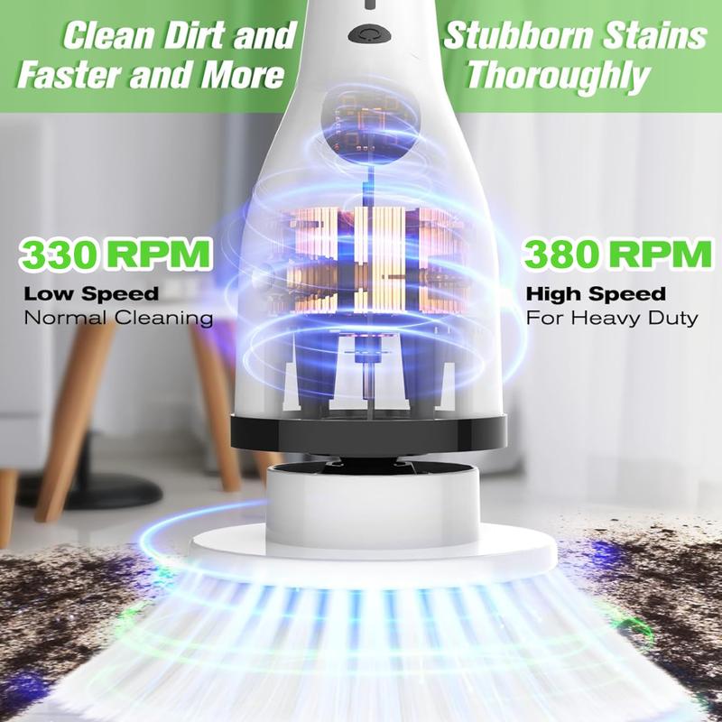 Electric Spin Scrubber, Electric Cleaning Brush with 4 Replaceable Brush Headsand, Cordless Shower Scrubber Full-Body IPX7 Waterproof, 3 Adjustable Extension Handle, 2-Speed for Bathroom, Kitchen, Toilet, Window, Pool, tiktok shop deals