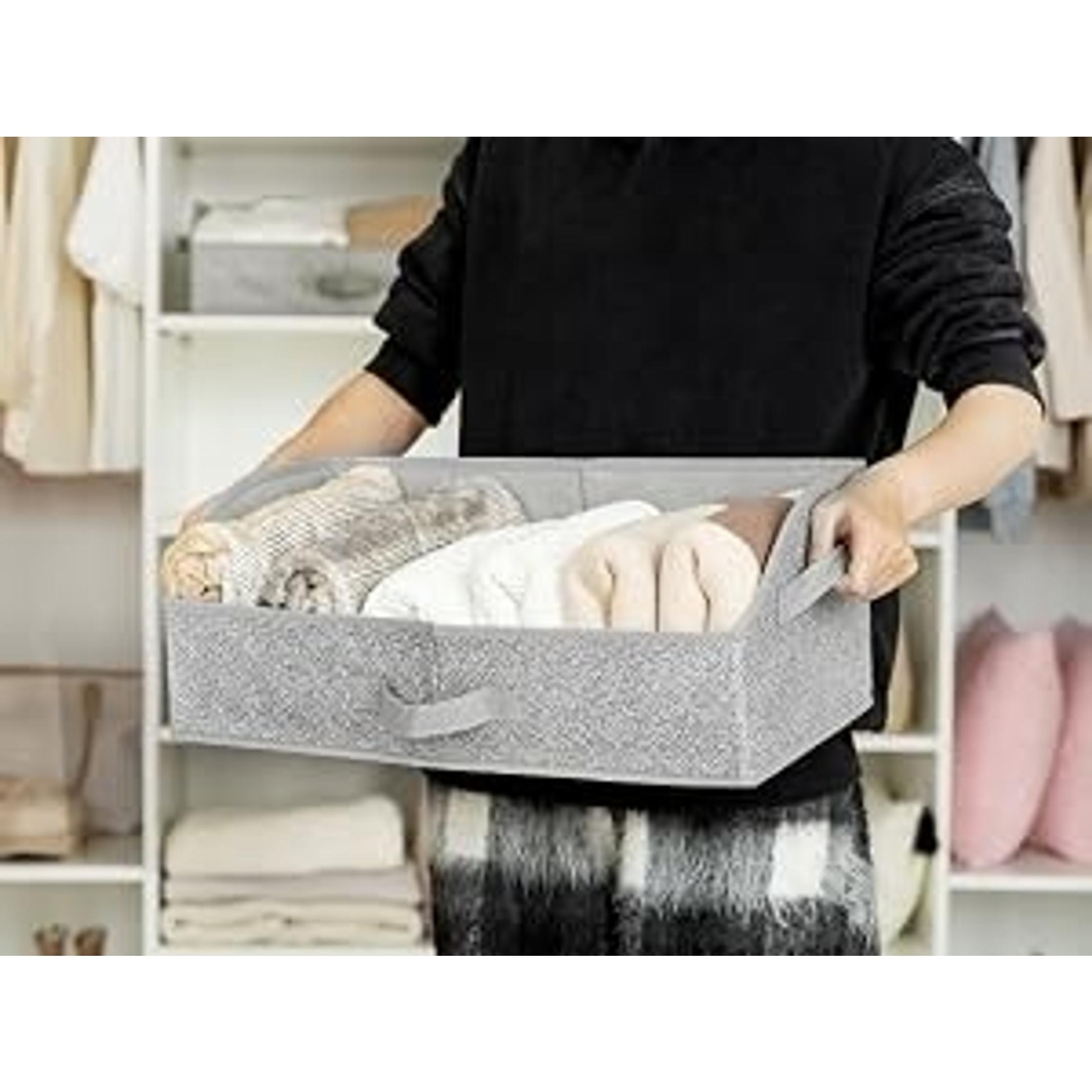 Purse Organizer for Closet, Trapezoid Storage Bins, Closet Shelf Organizer, Storage Baskets for Shelves, Fabric Clothing Organizer, Closet Organizers and Storage, Gray, 3-Pack