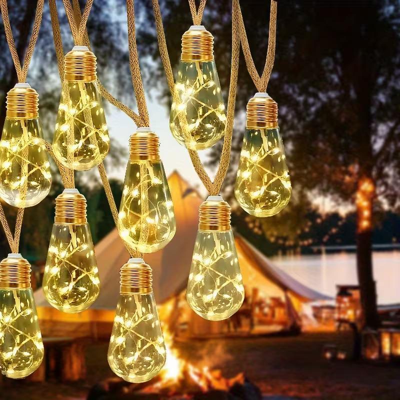Solar Fence Decoration String Lights, Outdoor Fairy Light Strings, 10/20 Bulbs, 8 Modes, Auto On/off at Dusk/dawn, Garden, Wedding, Party
