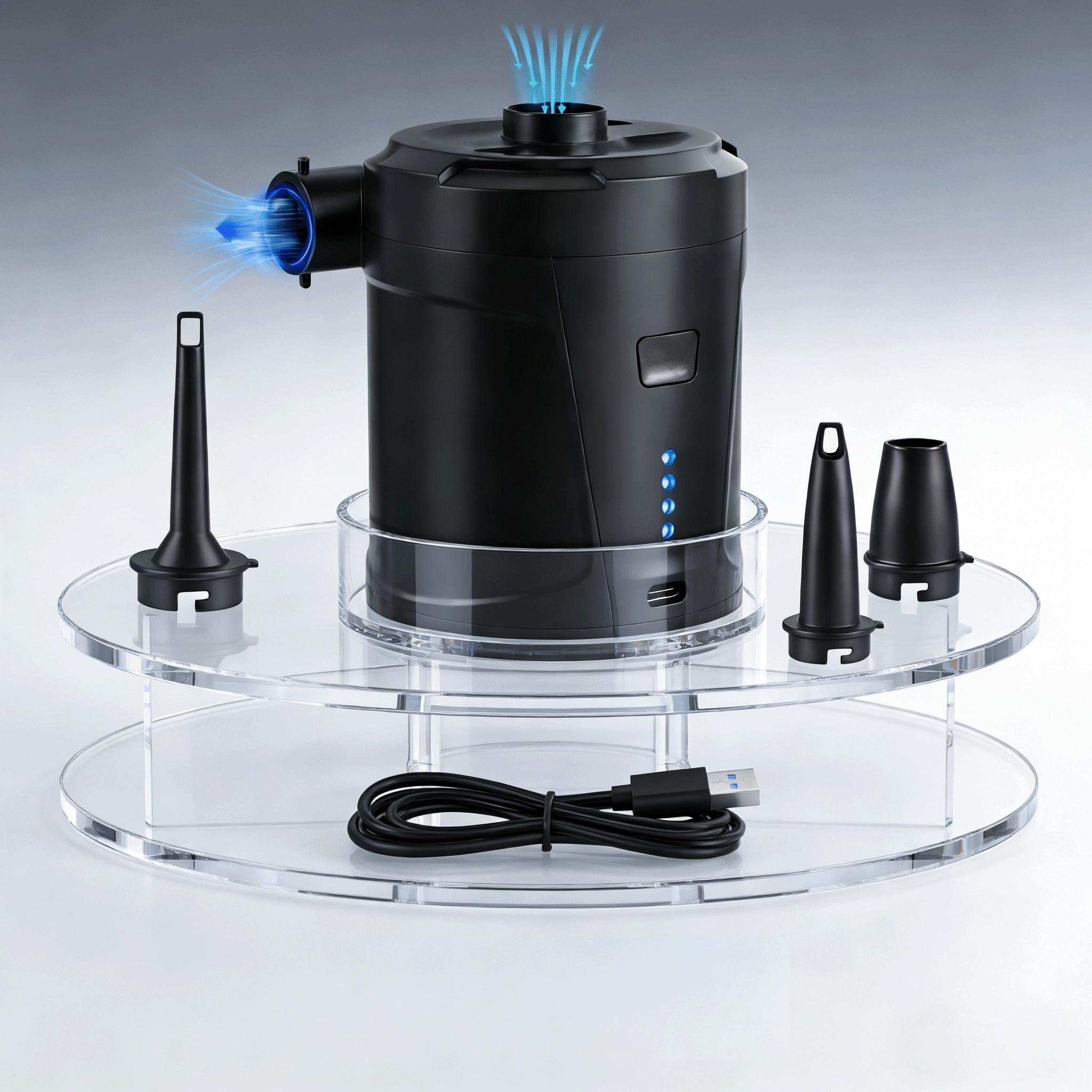 Pump Portable Air Pump with 5200mAH Battery USB Rechargeable Air Pump-Quick Inflate Deflate for Sleeping Pads, Air Mattress, Pool Toys, Floats, Swimming Ring, Air Bed.