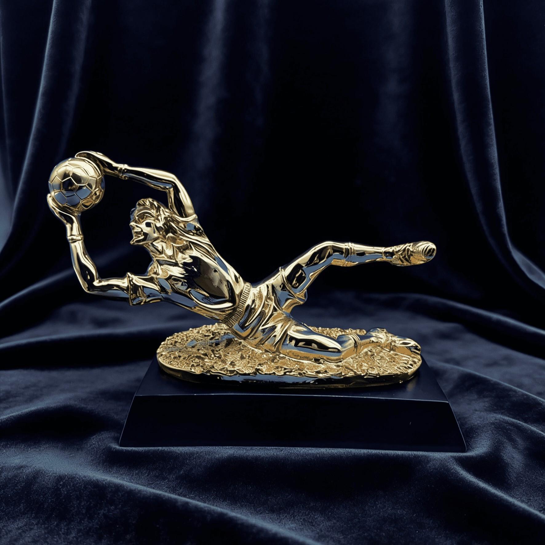 Best Goalkeeper Trophy Model, Football League Award, Fan Memorial Souvenir, Collector's Item, Not Plated with Precious Metal