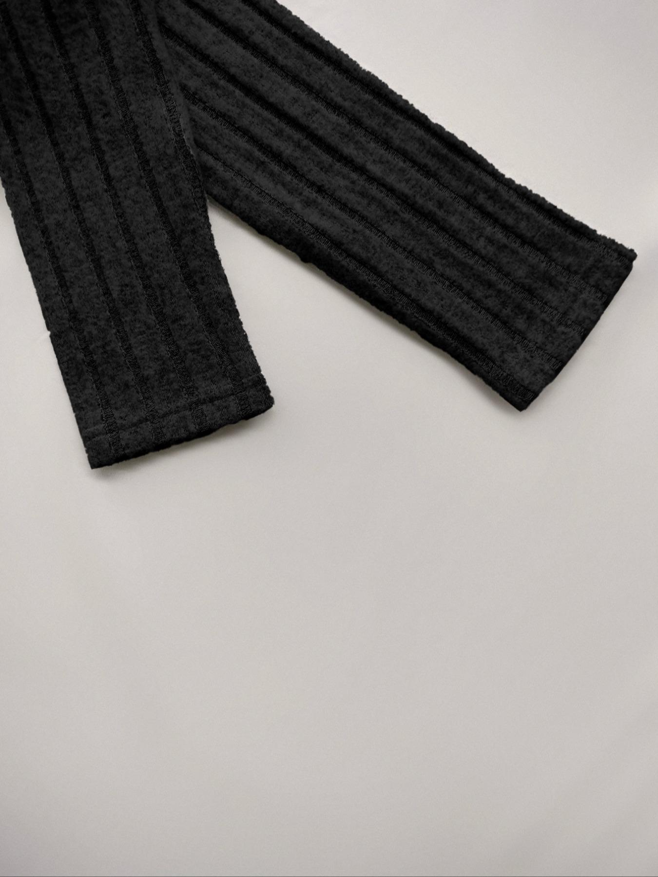 Women's Slim-Fit Solid Color Ribbed Fleece Bodysuit and Wide-Leg Pants Set, Fashionable Comfortable Fabric for Daily Wear