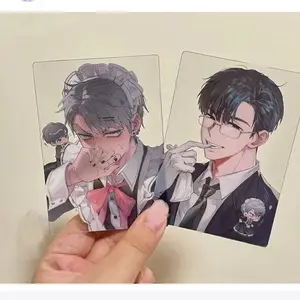 2 Pcs/set Anime Alien Stage Kawaii Card New Cartoon Characters Transparent Plastic HD Photocard for Fans Collection Gift