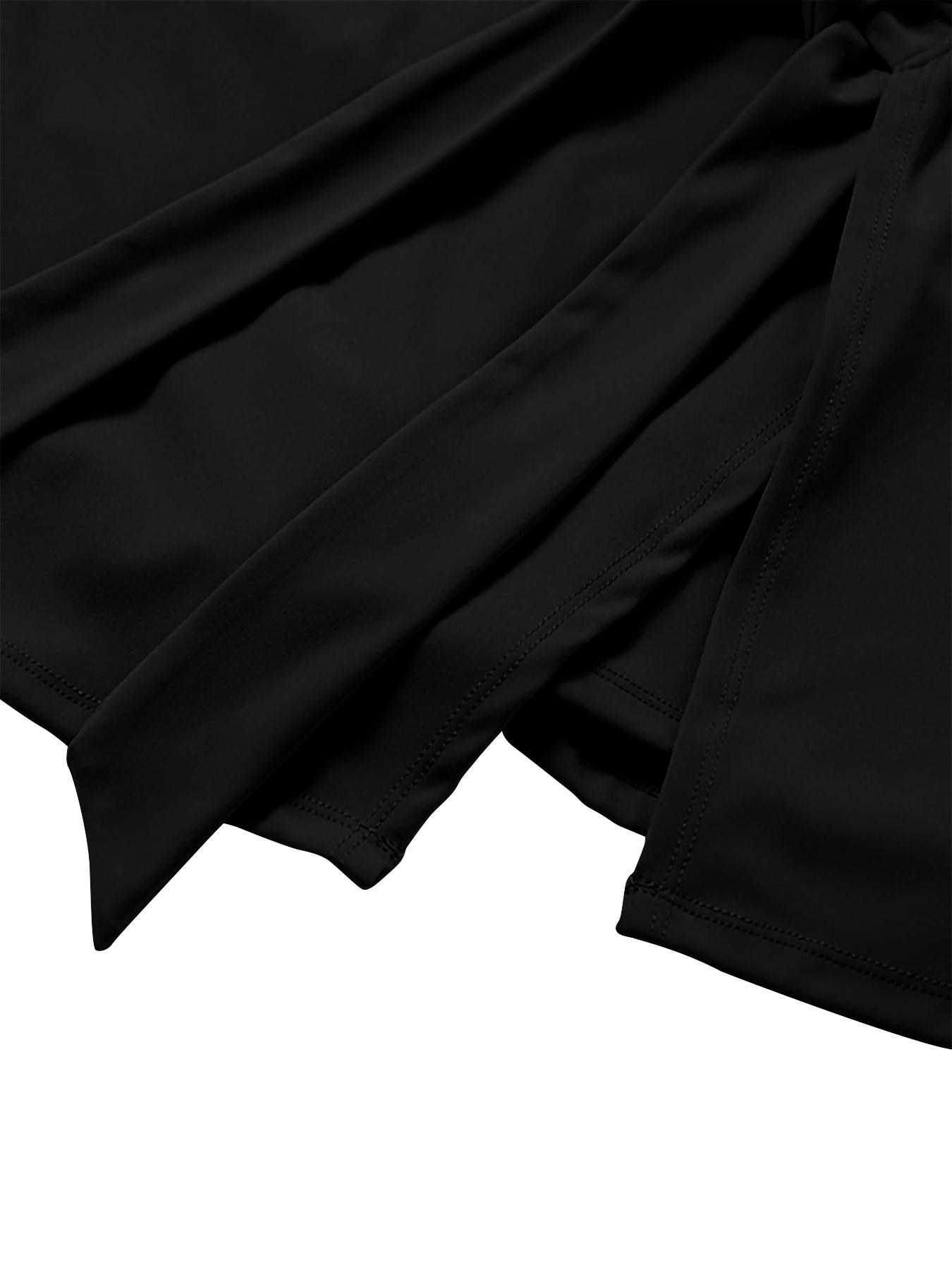 Women's Round Neck Tennis Athletic Dress, Sleeveless Design, Side Slit & Built-In Shorts, Golf Sports Skirt Pants, Backless Sport Romper