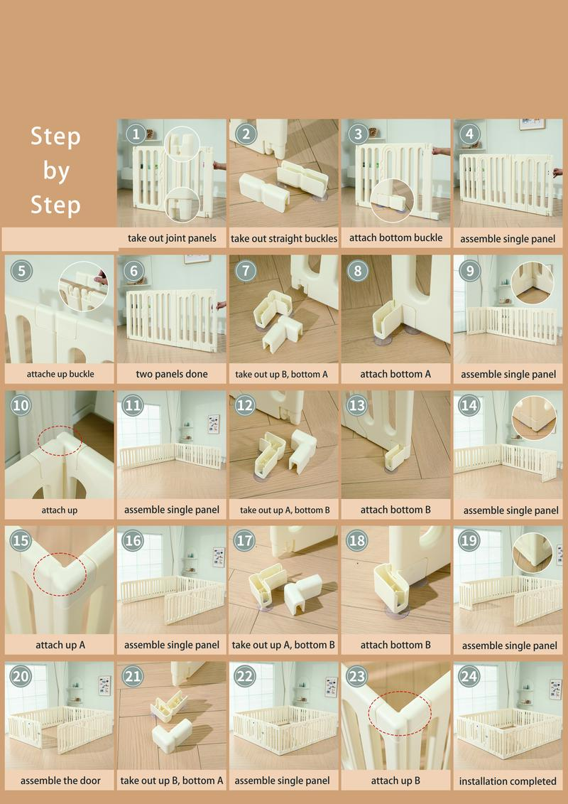 Kids Plastic Playpen, Indoor and Outdoor Playard, Play Pens for Kid Activity Center, Sturdy Safety Baby Fence for Toddler playpen 71*59