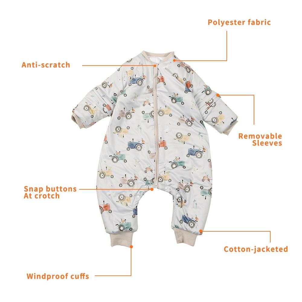 Rainbow Print Baby Sleeping Bag, Cute Cartoon Print Detachable Legs Zipper Sleeping Bag, Newborn Infant Kids Comfortable Nightgowns