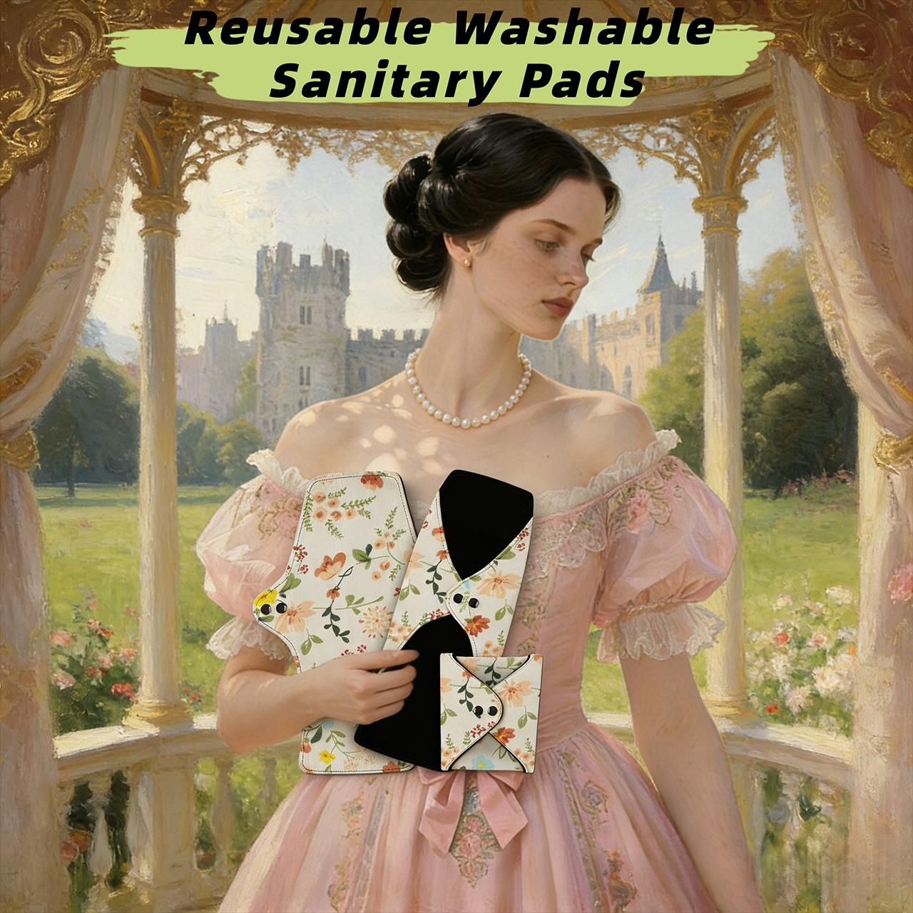 3pcs Reusable Pads Set, High Absorbency Leakproof Night & Day Use, Cotton Lining, Multiple Sizes, Postpartum Menstrual Incontinence Care