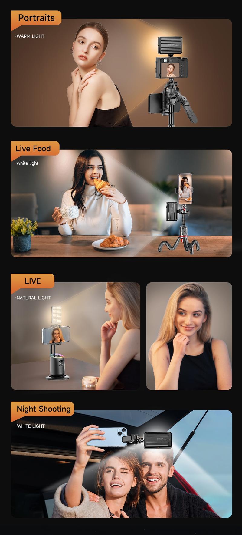 Portable Phone Light, Rectangular Camera Multi-Purpose Light, Enhances Photography & Video Quality, Built-In Battery Design, Camera Fill Light Portable Phone Light, Rectangular Camera Multi-Purpose Light, Enhances Photography & Video Quality, Built-In Battery Design, Camera Fill Light