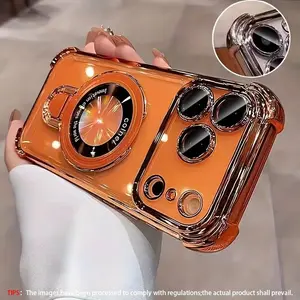 The pivot bracket four corner shock-absorbing phone case, Casing, is suitable for the transparent acrylic phone cases of iPhone 17, 16, 15, 14, 13, 12, 11 Pro Max and Air series. It comes with a lens protection film and supports wireless charging