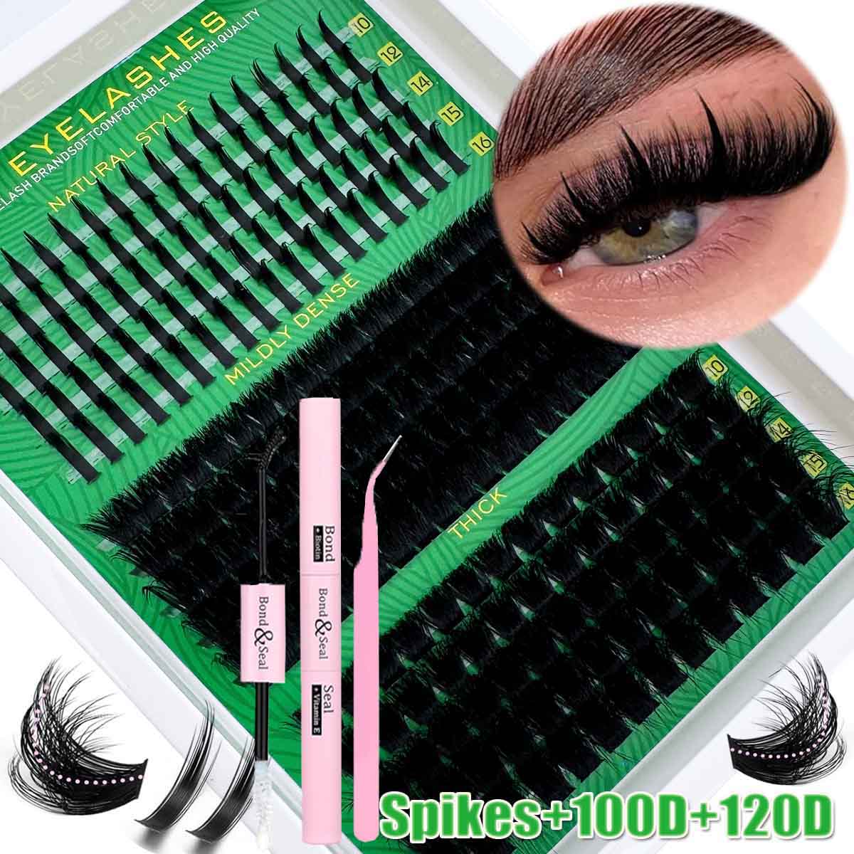300D 200D 160D 120D 100D 80D 60D Lash Clusters, 290pcs/285pcs/255pcs/235pcs/190pcs, D Curl Natural Look, Individual Lashes Extension