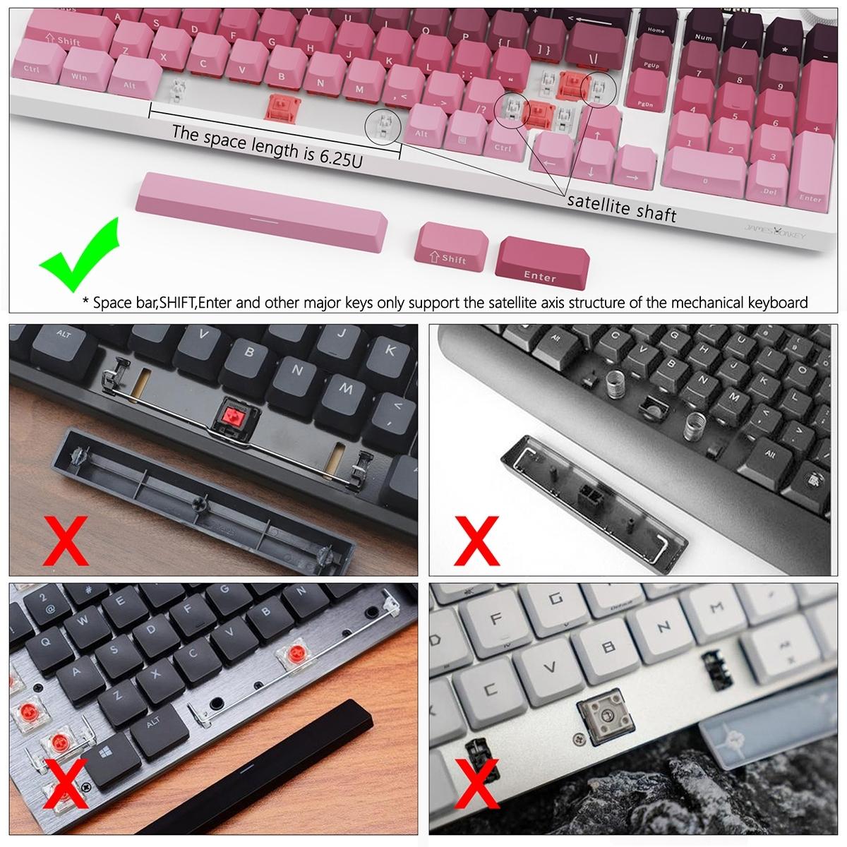 Candy Cat Keycaps, MAO height, Cute Ragdoll Cat Keycaps, Smooth Surface, PC Light-transmitting Material, Front-printed Characters, Pink Theme, compatible with 6.25U space 61 68 75 84 87 98 99 100 104 108