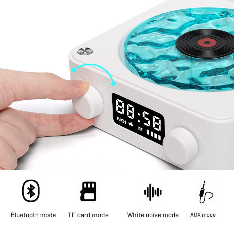 Waves Vintage Vinyl Record Player Bluetooth Speaker with Adjustable Ambient Night Lights, 4-Mode Wireless Audio Turntable wall lights