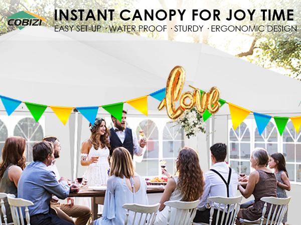 COBIZI 10x20 Pop Up Canopy Tent with Removable Sidewalls & Carry Bag for Parties、Beach、Camping、Wedding