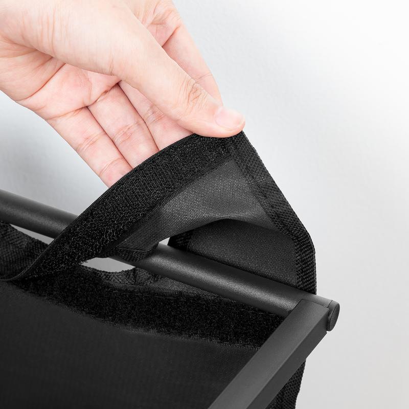 HOOBRO Laundry Sorter 3 Section, Laundry Hamper with Wheels, 43.4L Rolling Laundry Basket, Pull-Out Oxford Fabric Laundry Bags, Greige and Black