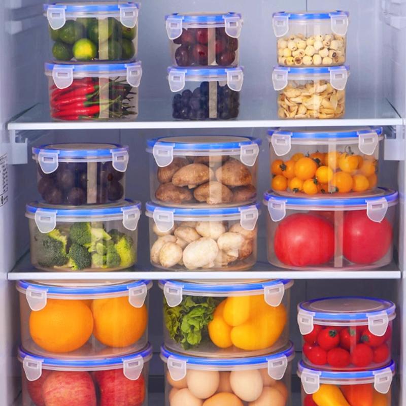 6-Pack Round Food Storage Boxes, Refrigerator-Specific Round Pastry Storage Boxes, Food Storage Containers, Simple, Clean, Hygienic, Stackable, Transparent, Leak-Proof Containers, Bento Boxes