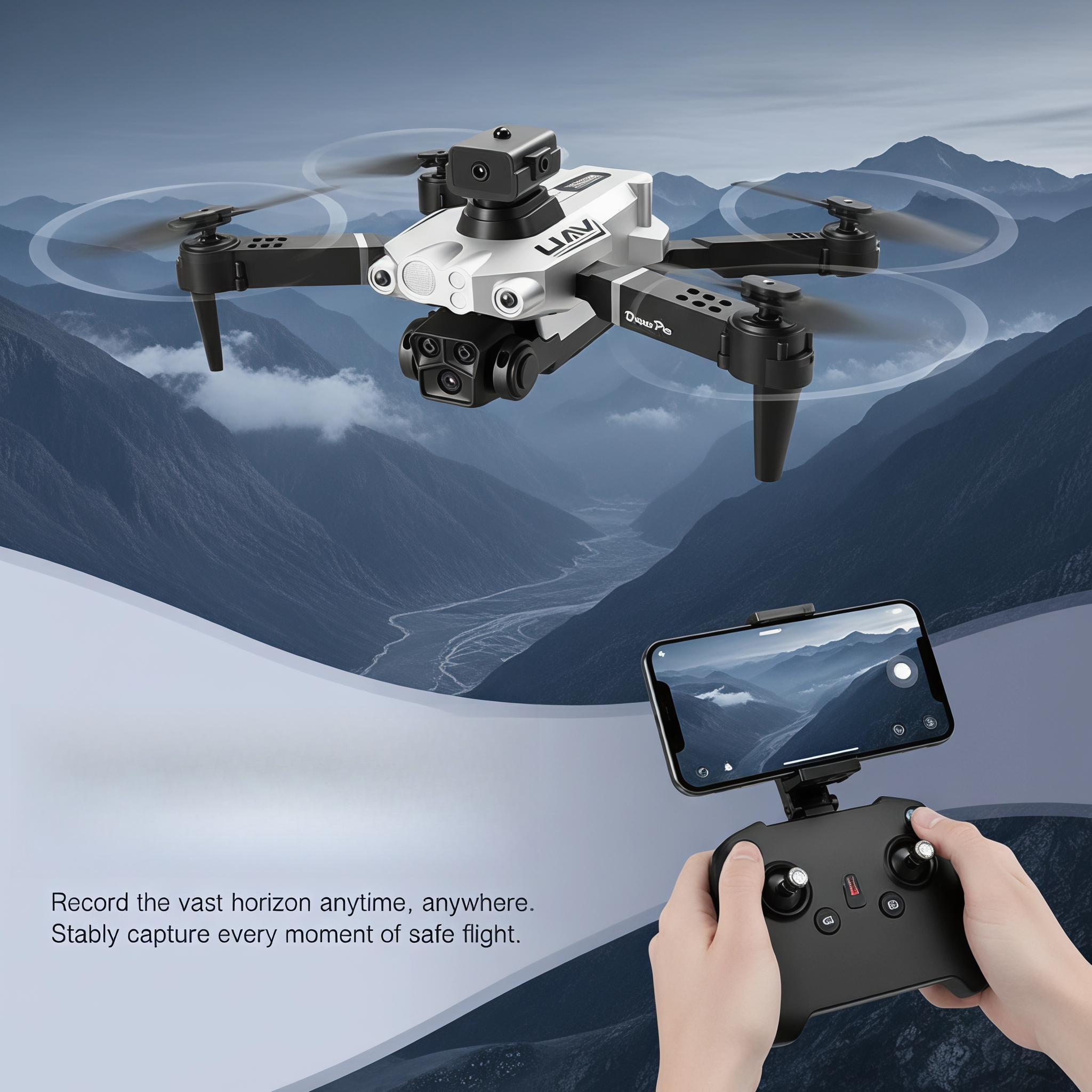 LU200 Silver RC Mini Quadcopter Toy, RC Flying Drone with Complete Supporting Accessories for Outdoor Leisure Activities