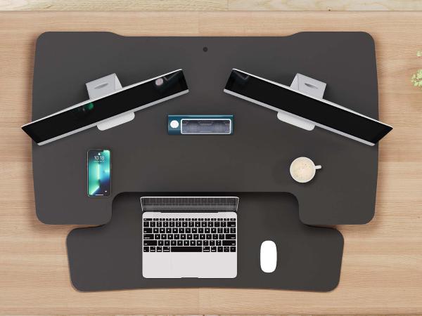 【TikTokShopfalldealsforyou】Standing Desk Converter, Height Adjustable Stand Up Desk Riser, Black Home Office Desk Workstation for Dual Monitors and Laptop