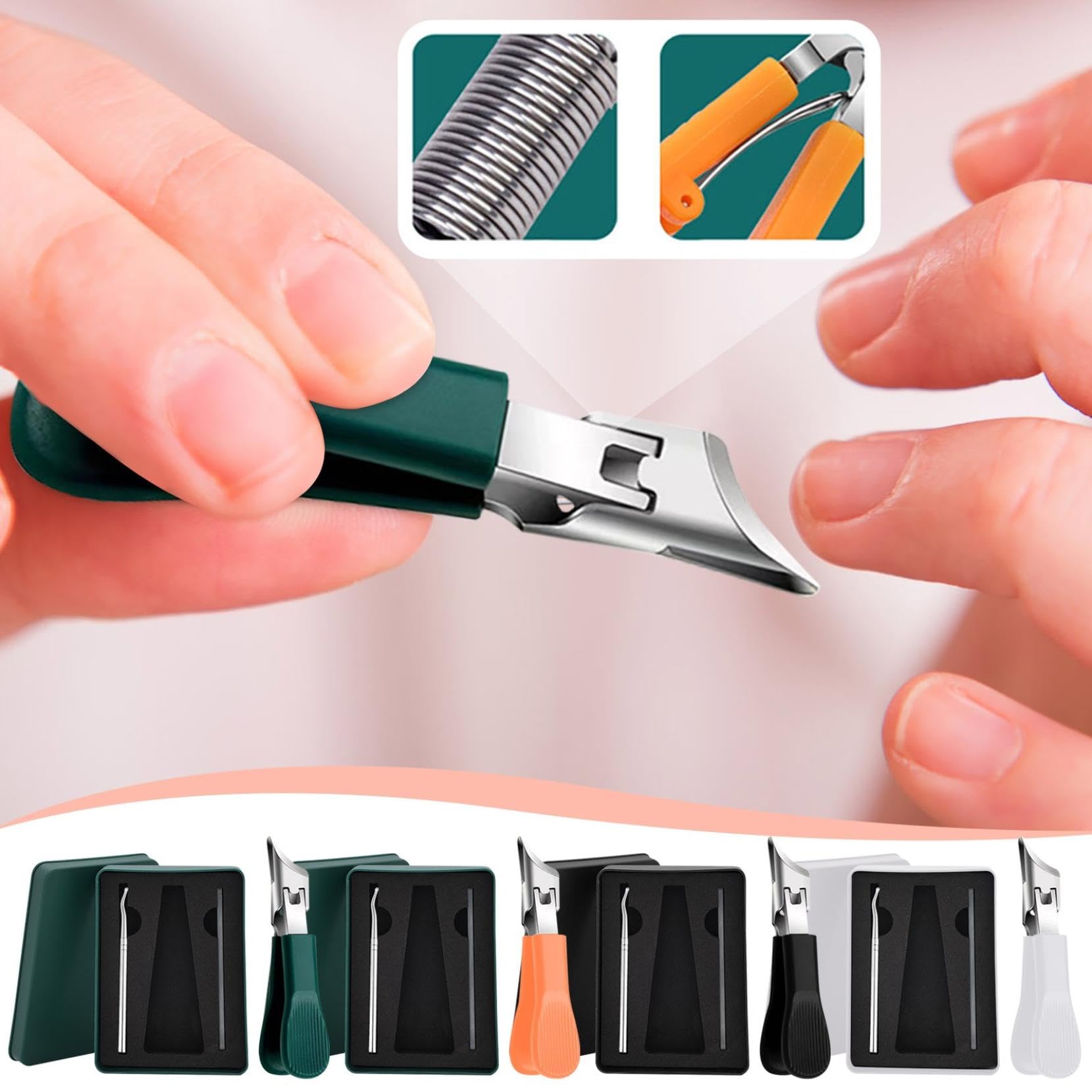 3-in-1 Eagle Beak Nail Clipper Set, Wide Jaw Anti-Splash Slanted Clipper, 25° Oblique Trimmer, Ingrown Toenail Clippers for Thick Nails, Perfect for Seniors
