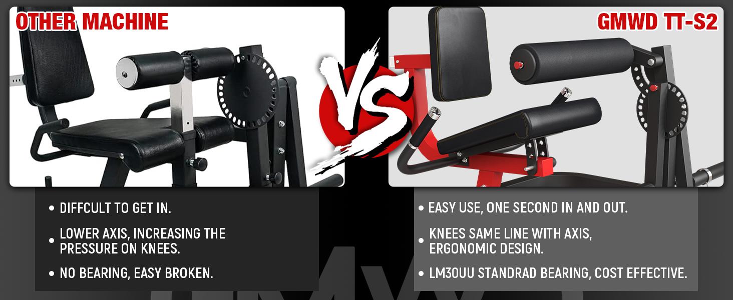 Leg Extension and Curl Machine, Lower Body Special Leg Machine, Adjustable Leg Exercise Bench with Plate Loaded, Leg Rotary Extension for Thigh, Home Gym Weight Machine Fitness Equipment Workout Equipment