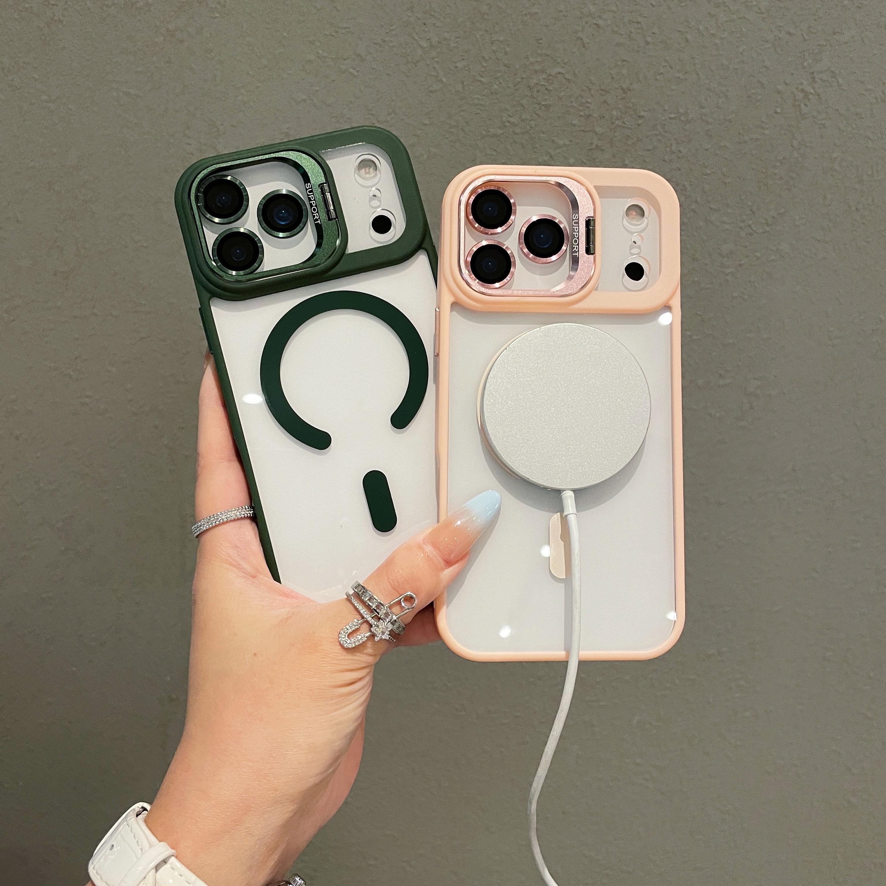 For iPhone 17 Pro Max 16 15 14 Plus 13 Pro 12 11 Pro Max Magnetic Case,Compatible with MagSafe,Built-in Stand & Camera Lens Protector,Military-Grade Drop Shockproof Clear Acrylic Protective Phone Cover
