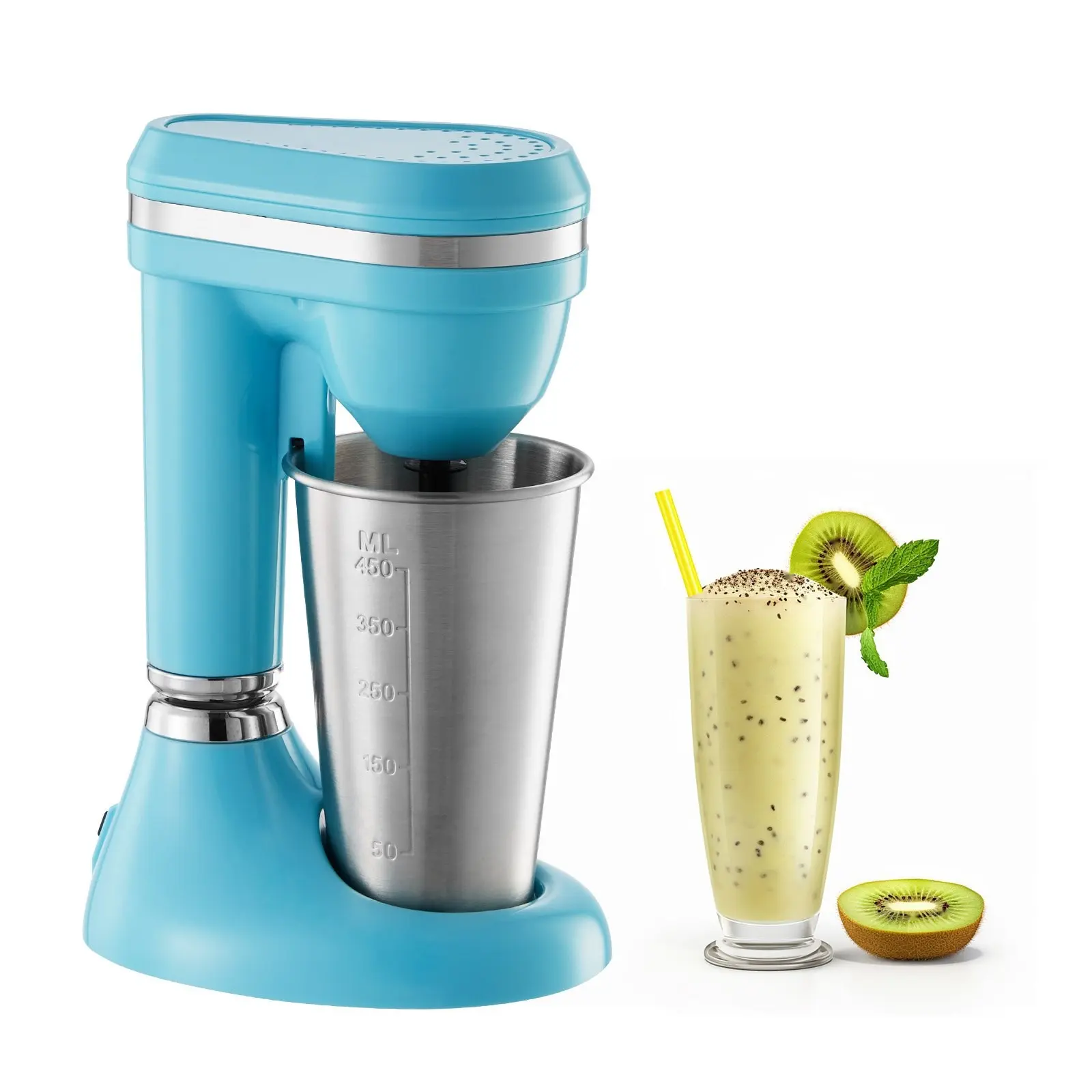 Milkshake Maker 100W Milk Shake Mixer Single Head Drink Blender Machine Dual Speed Adjustment With Stainless Steel Cup For Home Kitchen Bar And Beverage Shop Use, Easy To Clean, Durable Countertop Appliance