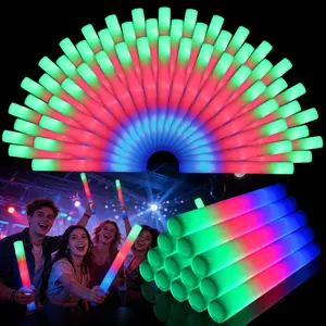72PCS LED Foam Sticks Bulk, Light Up Foam Sticks With 3 Modes of Color Flashing, Glow Sticks Pack, Light Up In The Dark Supplies for Wedding, Concert, New Year, Birthday, Christmas