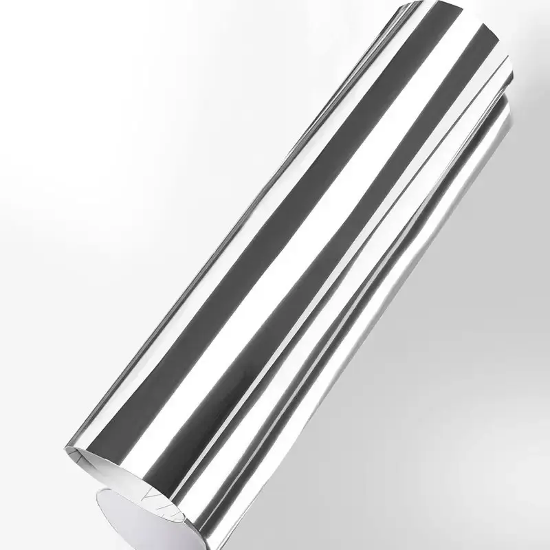 Silver Mirror Chrome Stretchable Flexible Vinyl Wrap Film With Air Release Self Adhesive Car Motorcycle Sticker Decal Car Wraps