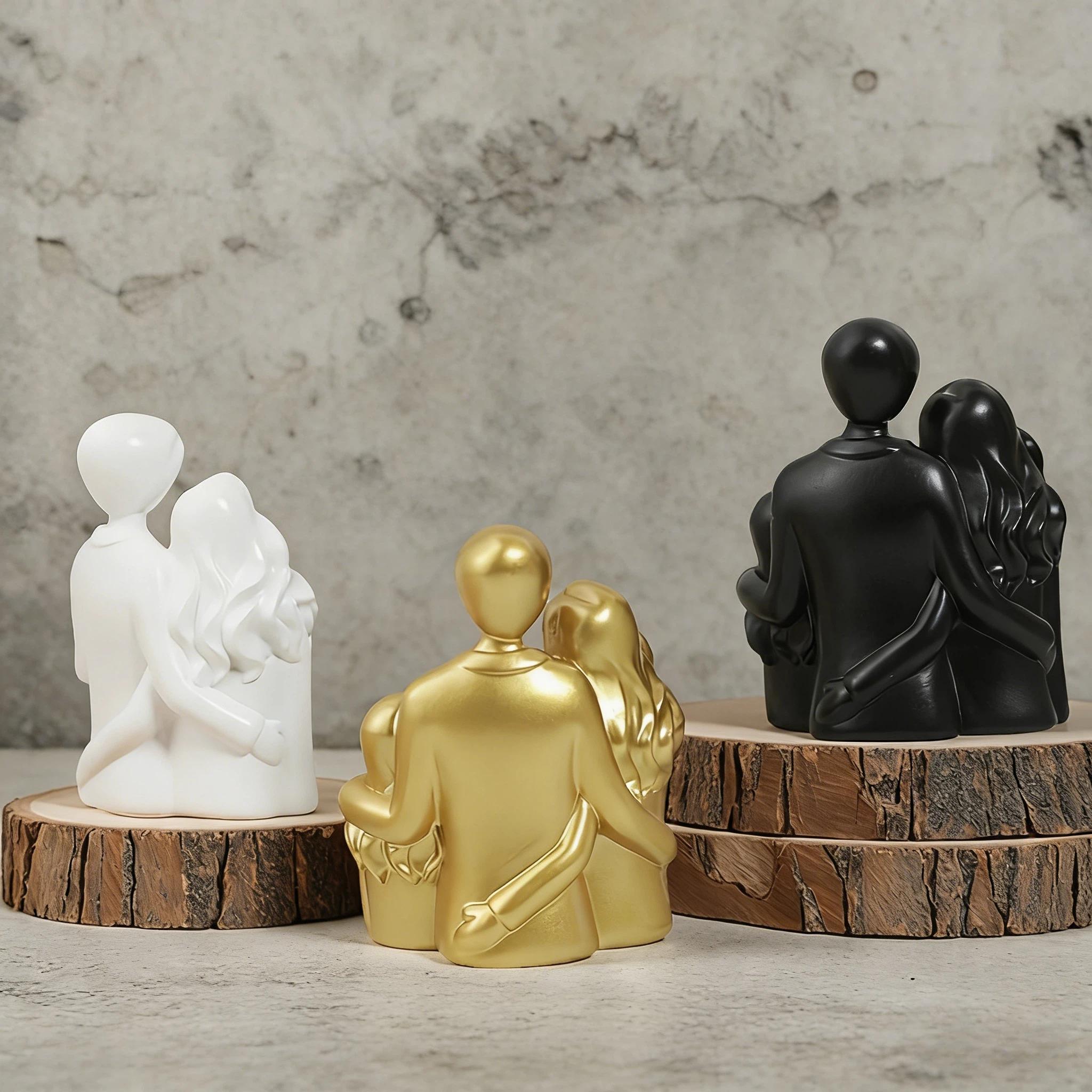 Warm Family Resin Sculpture, Healing Series, Multiple Colors Available, Entryway TV Cabinet Decor, Perfect Gift for Holidays