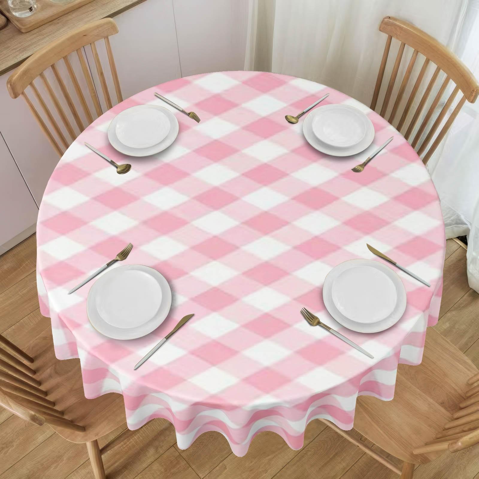 Plaid Style Tablecloth, 2D Fat Printing, Festival Party Tablecloth, Outdoor Camping Round Tablecloth, Kitchen Accessory, Ideal Gift