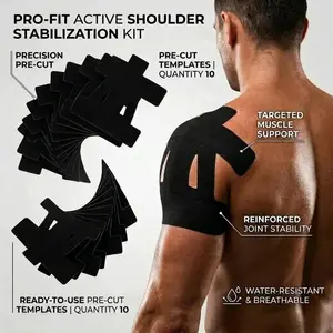 10Pcs Elastic Therapeutic Sports Tape, waterproof and breathable. Easy to cut for pre-workout use, effectively eases shoulder soreness, reinforces joint stability and supports muscles during exercise.