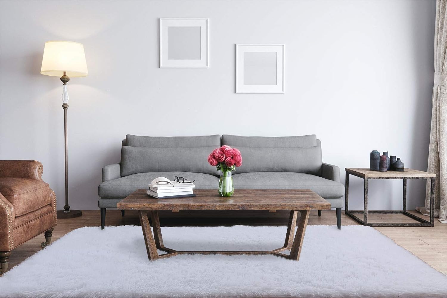 LOCHAS Ultra Soft Indoor Modern Area Non-Slip Rugs Fluffy Living Room Carpets for Children Bedroom Home Decor Nursery Rug