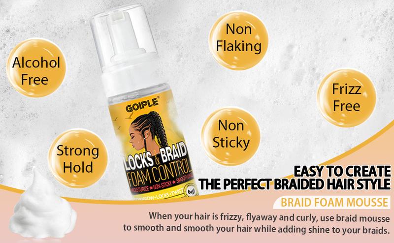 Braiding Gel Kit for Twists, Locs, Braids, and Cornrows - Long Lasting Hold,High Shine Hair Styling Tools Moisture  Repair Rosemary
