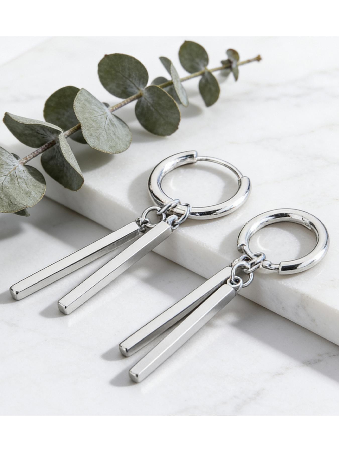 4 Pcs 304 Stainless Steel Hip Hop Style Earrings, Unisex Fashion Jewelry for Daily Wear, Music Festivals, Comic Con, Trendy Events