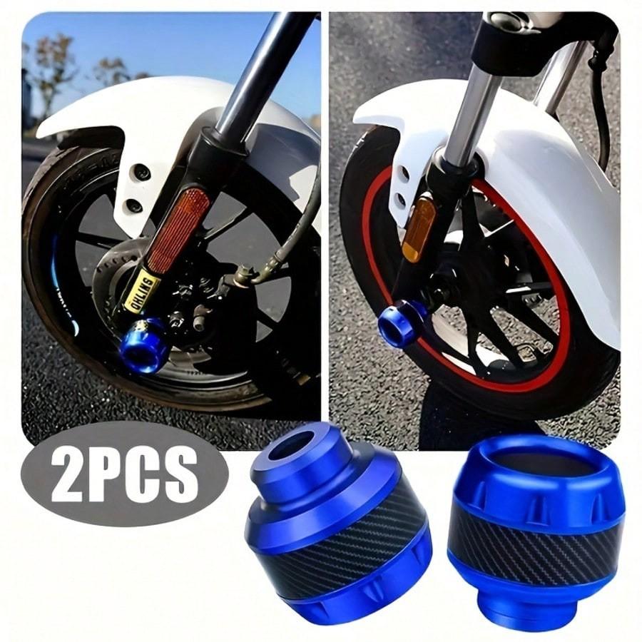 2pcs Motorcycle Collision Slider Protector, Aluminum Alloy Crash Protectors, High Hardness Front Fork Cup, Designed for Motorcycles to Protect Fork Stands and Tires from Damage in Case of Falls