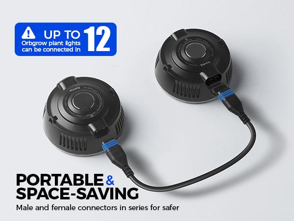 Barrina Orbgrow OG09 Puck LED Grow Light with 660nm Red LEDs, 18W(2 x 9W, 270 Watt Equiv), Plant Lights for Indoor Plants Full Spectrum, Magnetic & Linkable, Small Grow lamp, Seeding, 2 Packs, Black