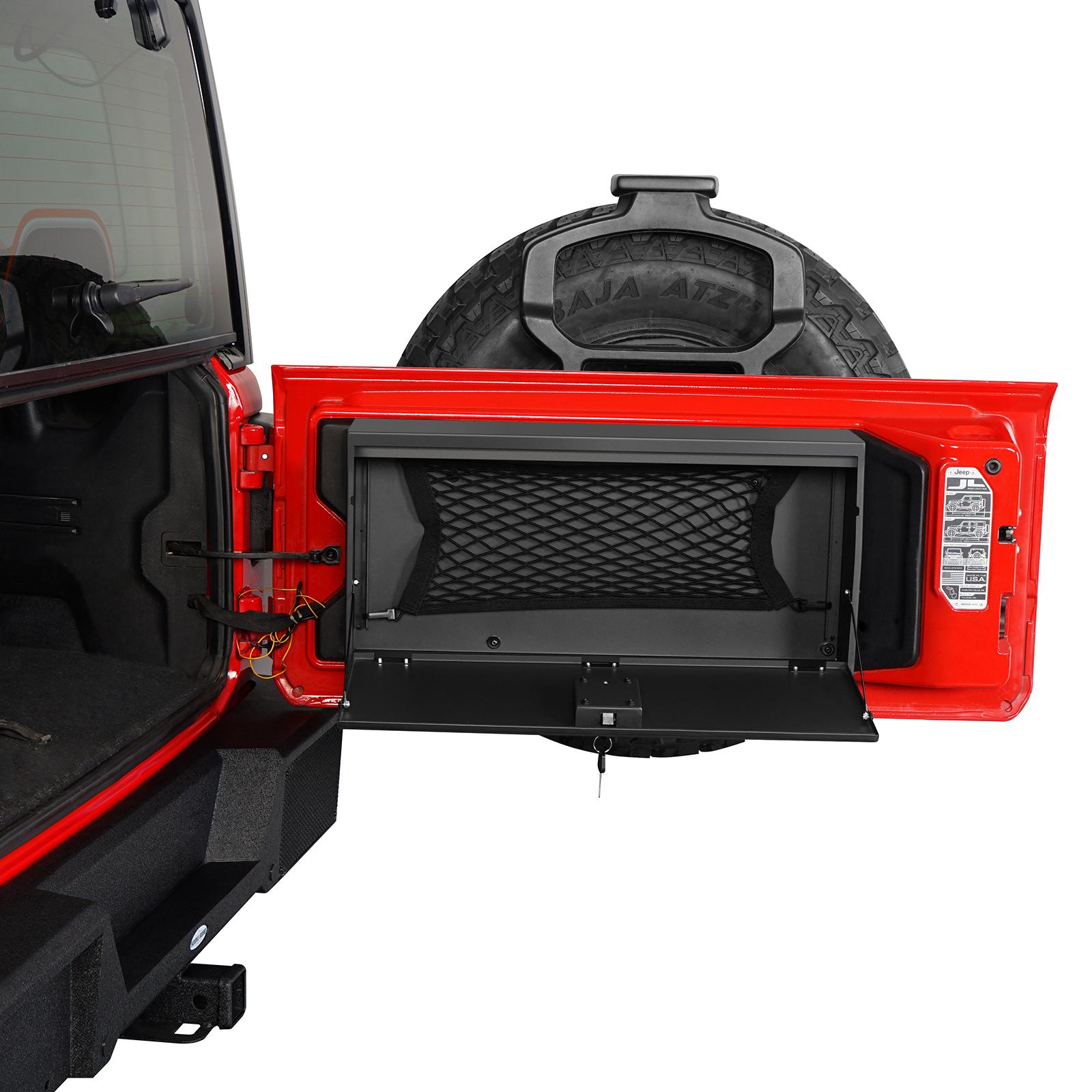 Hooke Road Tailgate Storage Lock Box for 2018-2026 Jeep Wrangler JL Car Organization