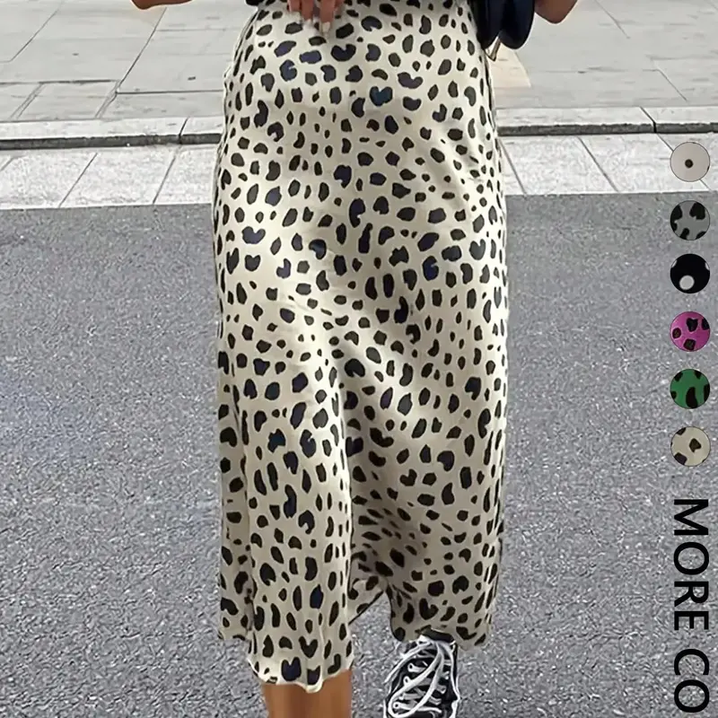 1 Piece Women Leopard Print Skirt Bottom Zipper ，Multiple Color Options, Suitable For Party, Office, Short Skirt, Music Festival, Casual Outdoor, Street Fashion, Autumn, School, Casual Fashionable Skirt