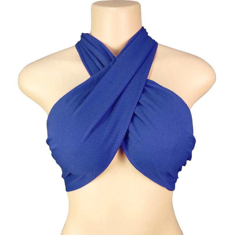 Sexy Tank Top Cross Bandage Backless Sleeveless Halter Crop Tops Women Bare Midriff Camisole Female Tube Top Cropped Vest