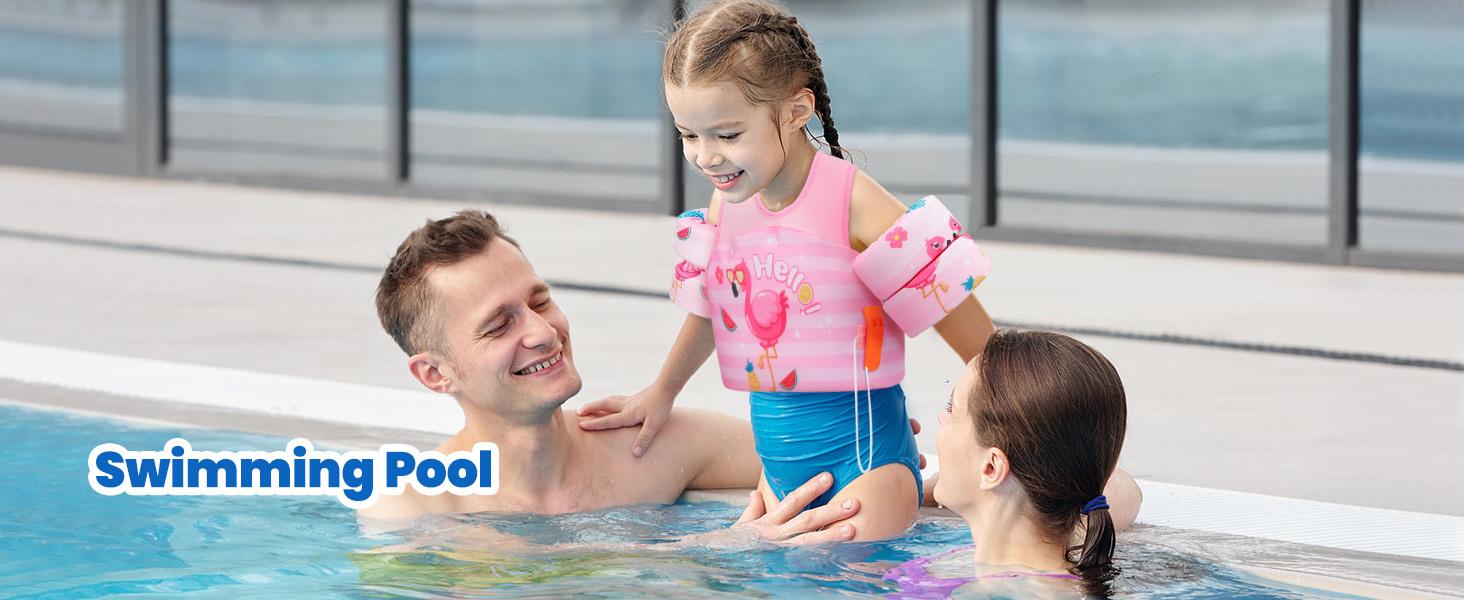 Swim Vest for Kids - Toddler Pool Floaties, Adjustable Strap, Fits 20-70 Lbs, Water Wing Arm Float, Puddle Sea Beach Boat Jumper， little Children Swimming Vest  outdoor play sets Fish