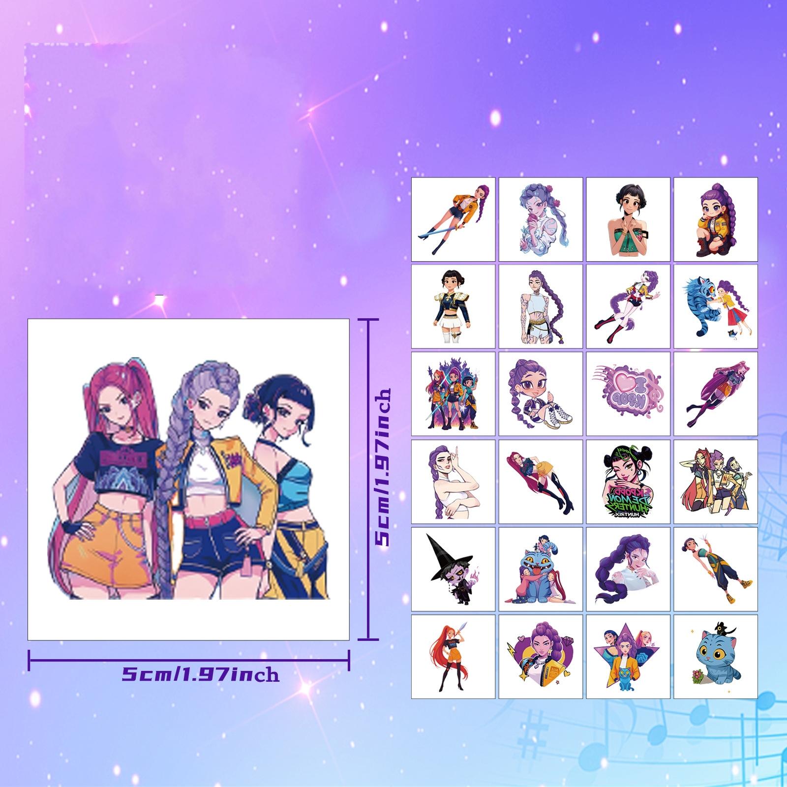 40pcs Demon Slayer Temporary Tattoo Stickers, Cartoon Anime Creative Tattoos, Temporal Body Art Decorations, Perfect Gift Idea