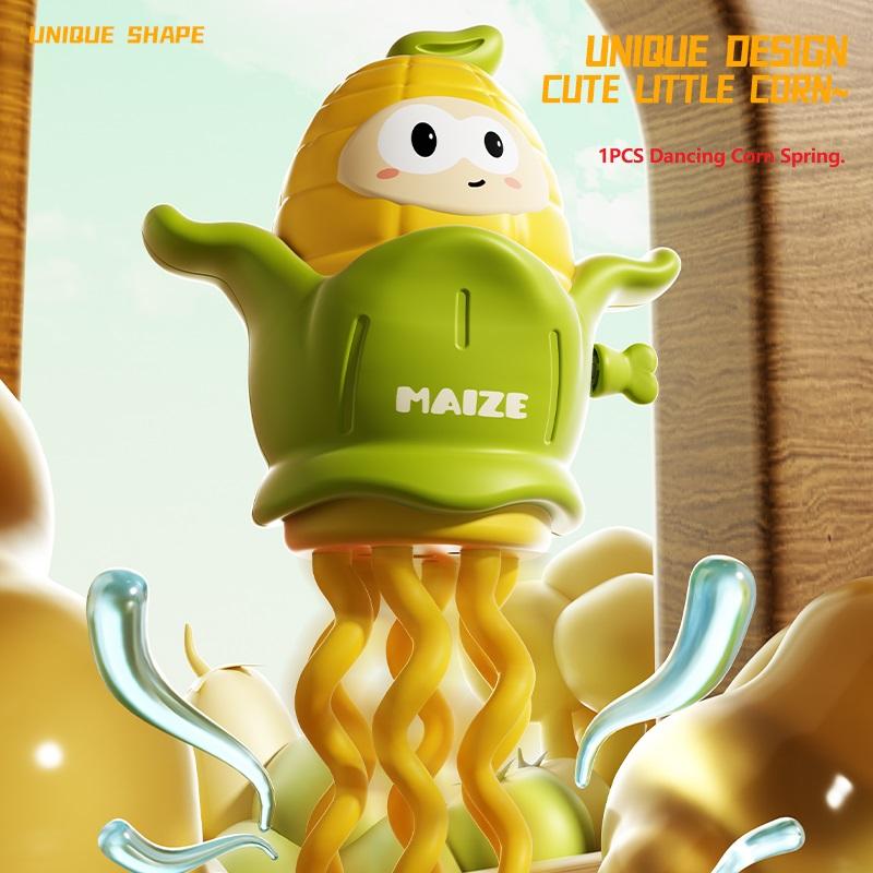 Dancing Dual-Color Corn Spring Toy, Baby Simulation Animal Stress Relief Mechanical Crawling Running Toy, Fun Interactive Plaything